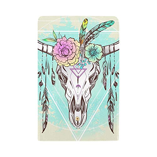 Único Personalizado Boho Chic Étnico Nativo Americano Bull Mujeres Trifold Monedero Monedero Largo Titular de la Tarjeta de Crédito Caso Bolso