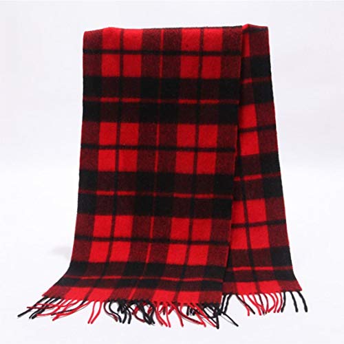 Unicoco Invierno De Las Mujeres De La Tela Escocesa Bufanda De La Cachemira Sensación Caliente De La Bufanda De Invierno Rejilla Flexible Silenciador Buffalo Bufanda Roja Y Negro Azulejos.