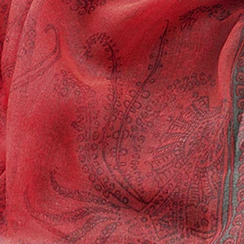 Unique Gifts On The Web Impresionante Rojo Tono Patrón de Flores Fashion Bufanda