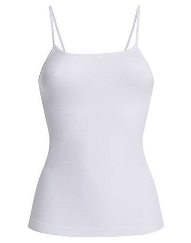UnsichtBra Camisetas Mujer | Camisetas Tirantes Mujer | Pack de 3 Tops (Nero, Blanco, Beige, S-M)