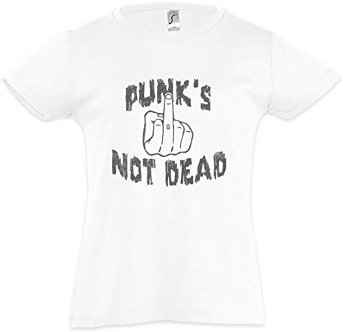 Urban Backwoods Punk's Not Dead II Camiseta para Niñas Chicas niños T-Shirt Blanco Talla 2 Años