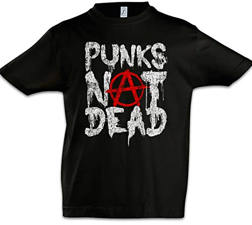 Urban Backwoods Punks Not Dead II Niños Chicos Kids T-Shirt Negro Talla 8 Años