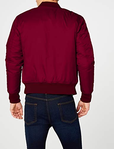 Urban Classics Basic Bomber Jacket - Chaqueta Hombre, Rojo (burgundy 606), Medium