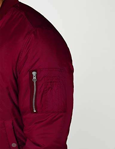 Urban Classics Basic Bomber Jacket - Chaqueta Hombre, Rojo (burgundy 606), Medium