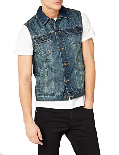 Urban Classics Denim Vest Chaleco, Azul (Lightblue 344), X-Large para Hombre
