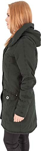 Urban Classics Jacke Garment Washed Long Parka Chaqueta, Verde (Olive), Medium (Talla del Fabricante: Medium) para Mujer