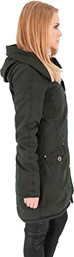 Urban Classics Jacke Garment Washed Long Parka Chaqueta, Verde (Olive), Medium (Talla del Fabricante: Medium) para Mujer