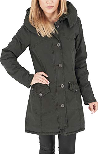Urban Classics Jacke Garment Washed Long Parka Chaqueta, Verde (Olive), Medium (Talla del Fabricante: Medium) para Mujer