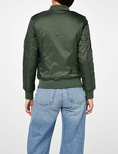 Urban Classics Ladies Basic Bomber Jacket Chaqueta, Verde - Verde (Oliva 176), 40 (tamaño del Fabricante: L) para Mujer