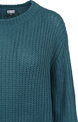 Urban Classics Ladies Basic Crew Sweater Suter Pulver, Turquesa (Teal 1143), XS para Mujer