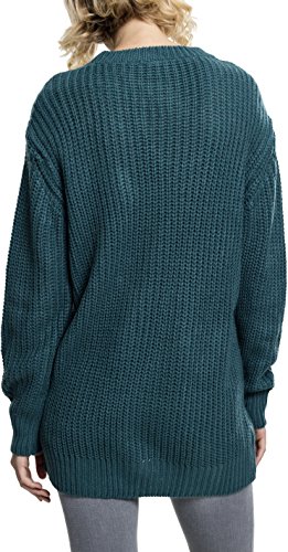 Urban Classics Ladies Basic Crew Sweater Suter Pulver, Turquesa (Teal 1143), XS para Mujer