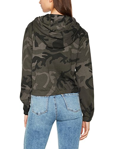 Urban Classics Ladies Camo Cropped Hoody-Sudadera con capucha Mujer Dark Camo Small