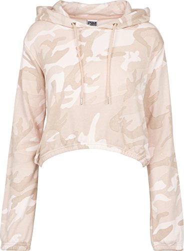 Urban Classics Ladies Camo Cropped Hoody-Sudadera con capucha Mujer Mehrfarbig (Rose camo 01218) Small