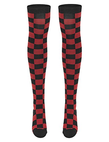Urban Classics Ladies Checkerboard Overknee Socks Calcetines casual, Multicolor (Blk/Red 44), 36/39 ES para Mujer