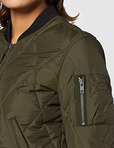 Urban Classics Ladies Diamond Quilt Short Bomber Chaqueta, Multicolor (Darkolive/Black 795), XS para Mujer