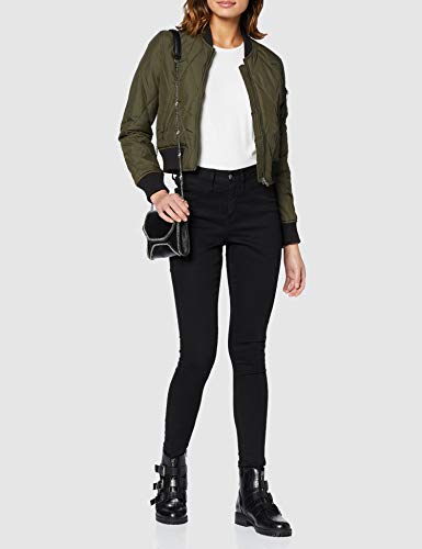 Urban Classics Ladies Diamond Quilt Short Bomber Chaqueta, Multicolor (Darkolive/Black 795), XS para Mujer