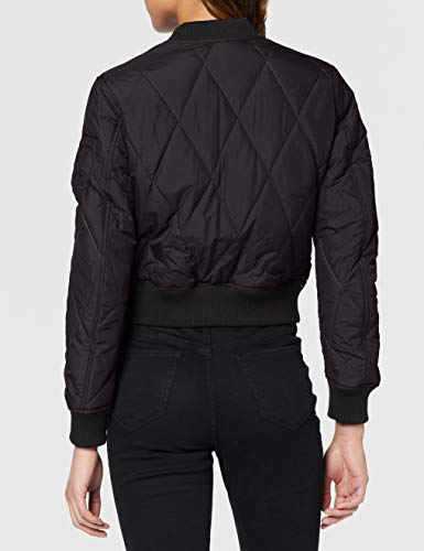 Urban Classics Ladies Diamond Quilt Short Bomber Chaqueta, Negro (Blk/Blk 17), XS para Mujer