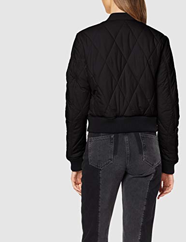 Urban Classics Ladies Diamond Quilt Short Bomber Chaqueta, Negro (Blk/Blk 17), XS para Mujer