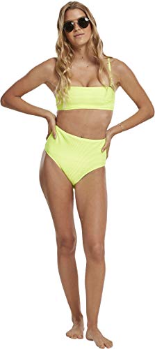 Urban Classics Ladies High Waist Bandeau Bikini Juego, Electriclime, S para Mujer