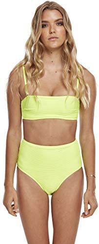 Urban Classics Ladies High Waist Bandeau Bikini Juego, Electriclime, S para Mujer