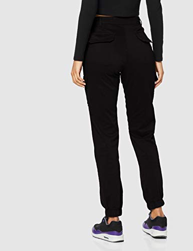 Urban Classics Ladies High Waist Cargo Pants Pantalones, Negro (Black 00007), 30 para Mujer