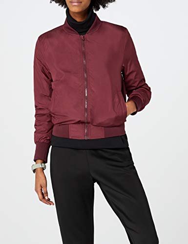 Urban Classics Ladies Light Bomber Jacket - Chaqueta Mujer, color Rojo (burgundy 606), talla 40 (Talla del fabricante: L)