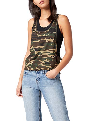 Urban Classics Ladies Loose Tank Camiseta sin Mangas, Wood Camo, Small para Mujer