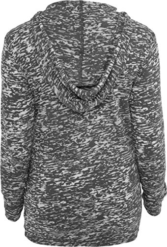 Urban Classics Ladies Melange Burnout Hoody, Sudadera para Mujer, gris obscuro, XL