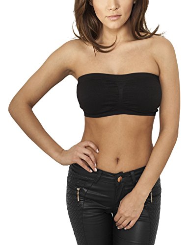 Urban Classics Ladies Pads Bandeau Top, Negro, Tamaño del Fabricante: XS para Mujer