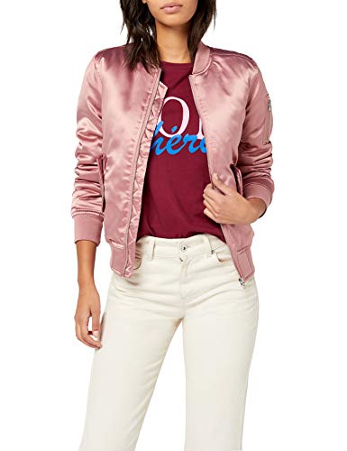 Urban Classics Ladies Satin Bomber Jacket, Chaqueta para Mujer, Rosa (oldrose 738), M