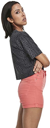 Urban Classics Ladies Short Oversized AOP tee Camiseta, Multicolor (Dark Grey Leo 02100), 4XL para Mujer