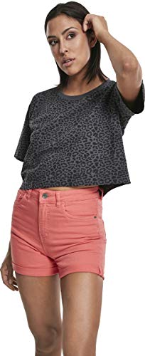 Urban Classics Ladies Short Oversized AOP tee Camiseta, Multicolor (Dark Grey Leo 02100), 4XL para Mujer