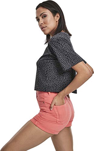Urban Classics Ladies Short Oversized AOP tee Camiseta, Multicolor (Dark Grey Leo 02100), 4XL para Mujer