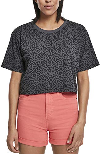 Urban Classics Ladies Short Oversized AOP tee Camiseta, Multicolor (Dark Grey Leo 02100), 4XL para Mujer