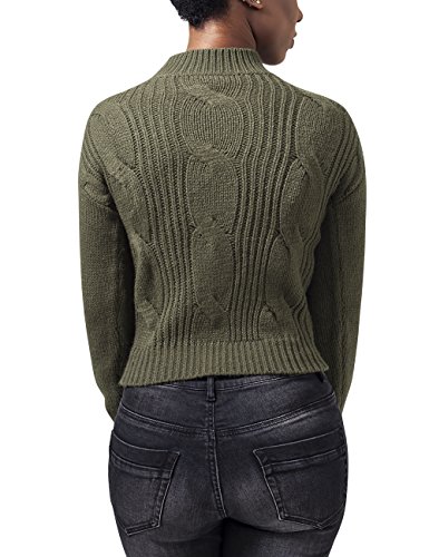 Urban Classics Ladies Short Turtleneck Sweater Suéter, Verde (Olive 176), L para Mujer