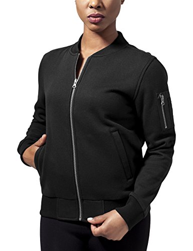 Urban Classics Ladies Sweat Bomber Jacket Chaqueta, Negro (Black 7), XS para Mujer
