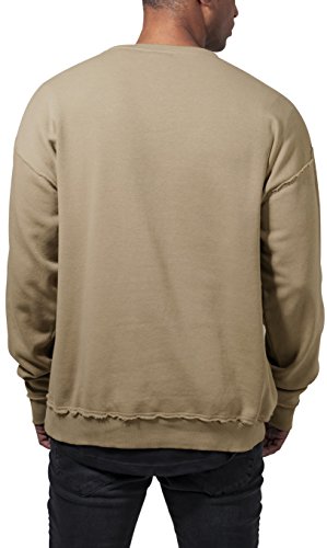 Urban Classics Oversized Open Edge Crew Sudadera, Arena cálida, L para Hombre
