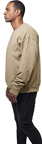 Urban Classics Oversized Open Edge Crew Sudadera, Arena cálida, XL para Hombre