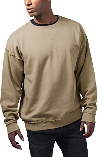 Urban Classics Oversized Open Edge Crew Sudadera, Arena cálida, XL para Hombre