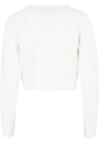 Urban Classics Pullover Scuba Cropped Crew suéter, Mujer, Blanco (Offwhite), Medium (Talla del Fabricante: Medium)