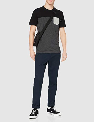 Urban Classics T-Shirt 3-Tone Pocket tee Maglia a Maniche Lunghe, Multicolor (Cha/Blk/Gry), X-Large (Talla del Fabricante: X-Large) para Hombre