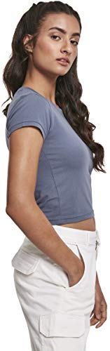 Urban Classics T-Shirt Ladies Stretch Jersey Cropped tee Camiseta, Vintage Blue, S para Mujer
