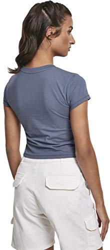 Urban Classics T-Shirt Ladies Stretch Jersey Cropped tee Camiseta, Vintage Blue, S para Mujer