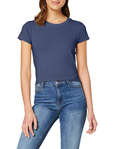 Urban Classics T-Shirt Ladies Stretch Jersey Cropped tee Camiseta, Vintage Blue, S para Mujer