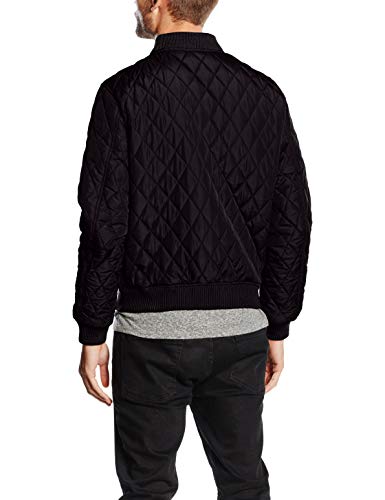 Urban Classics TB862 Diamond Quilt - Chaqueta acolchada de nailon para hombre, ideal como chaqueta de entretiempo, color negro, talla pequeña