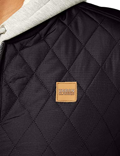 Urban Classics TB862 Diamond Quilt - Chaqueta acolchada de nailon para hombre, ideal como chaqueta de entretiempo, color negro, talla pequeña