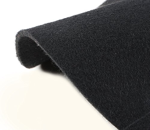 Urban GoCo Mujer Vintage Sombrero Lana Gorra Borde Amplio Bowler Cloche Bombín Invierno (Negro)