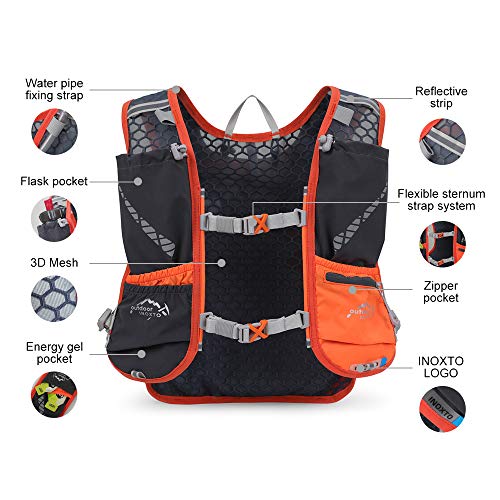 UTOBEST Mochila Running Hidratacion 5L Chaleco Hidratacion Trail Running Hombre Mujer para Correr Bicicleta Ciclismo MaratÓn Senderismo