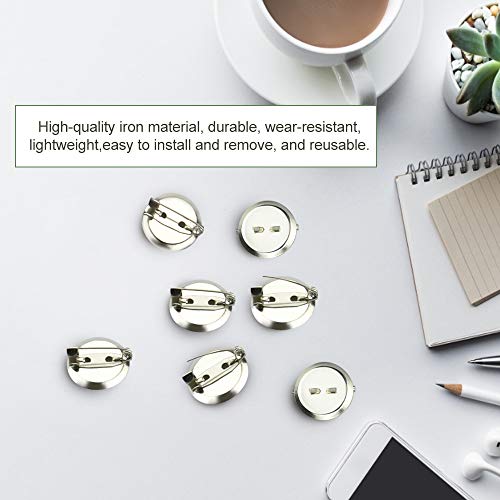 UTRUGAN 50 PCS Bandeja de Broche de Hierro Chapas Personalizadas Redondo Broche de Botón Pin para Manualidades, DIY, Joyería, Accesorios (Plata, 20 mm)