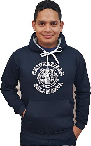 VALENTO Sudadera con Capucha Universidad de Salamanca (Azul Marino, L)